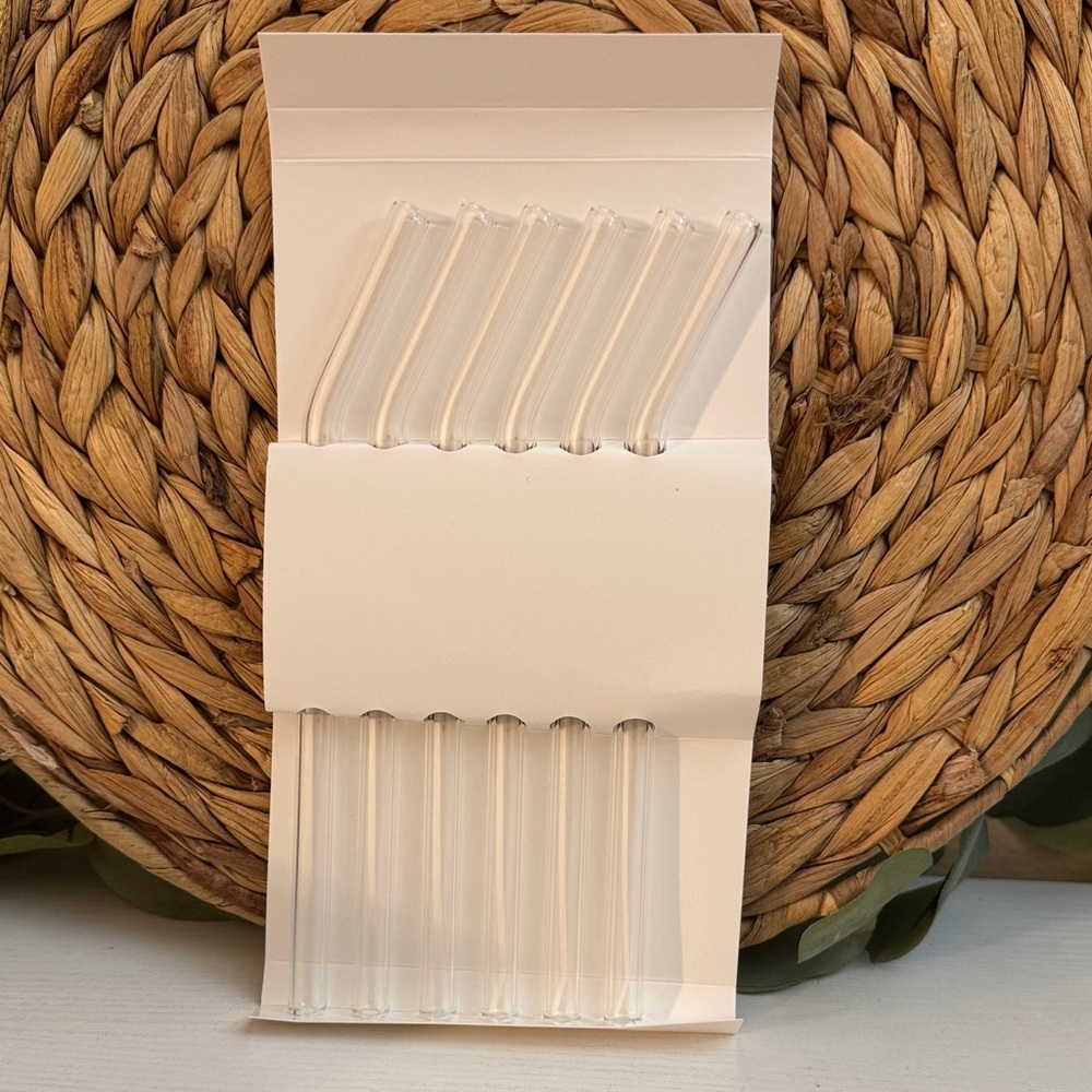 🆕 Clear Glass Straws Set